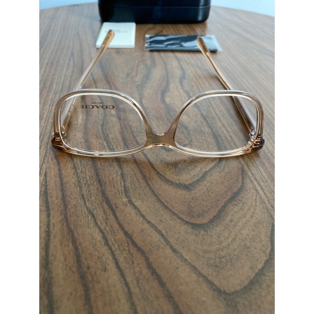 Coach Womens Pillow Frame EyeGlasses Transparent Peach New With Case, Brochure, - Picture 5 of 13
